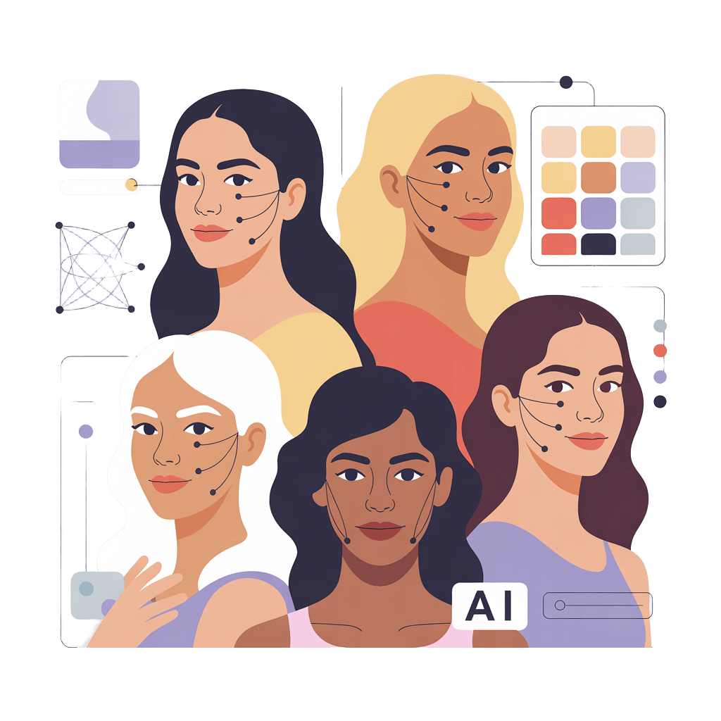 AI hairstyle guidance technology visual